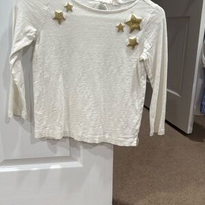 Crewcuts Kids White Long Sleeve Shirt with Gold Star Accents